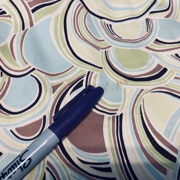 Talbots Skirt Cotton Stretch Geometric Print Pencil Y2K Light Yellow Sz 12 Flaw - Picture 4 of 12